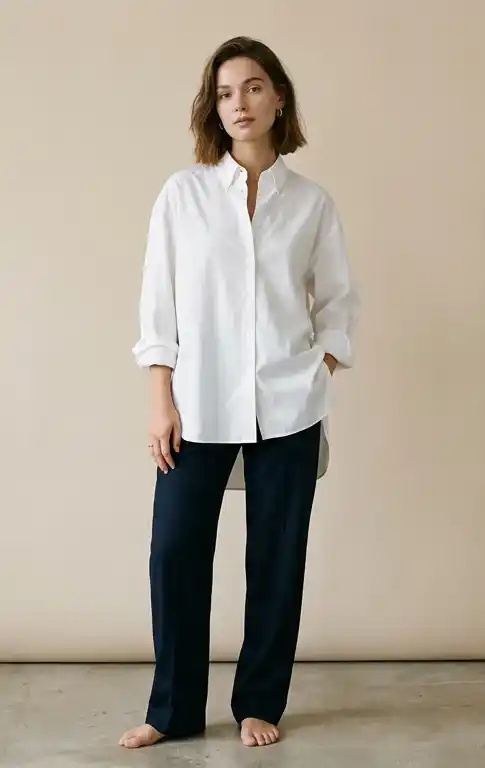 Camisa blanca minimalista
